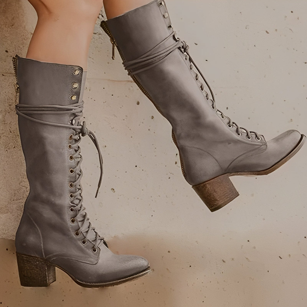 Ludivine - Damen-Schnürstiefel mit Blockabsatz
