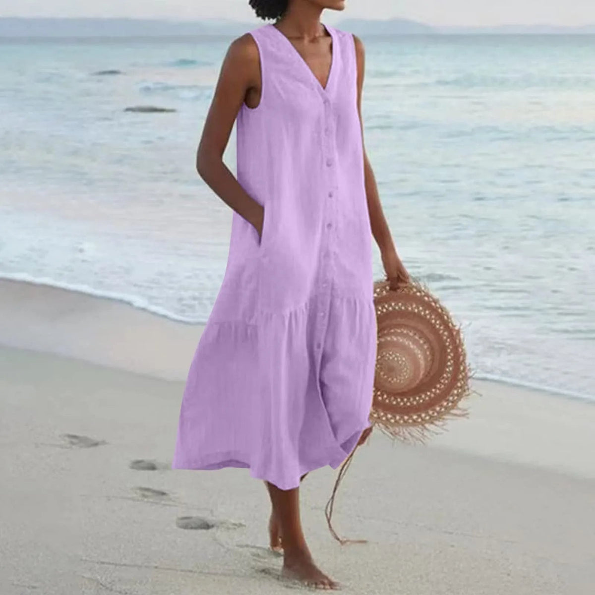 Lena - Premium-Kleid mit V-Ausschnitt