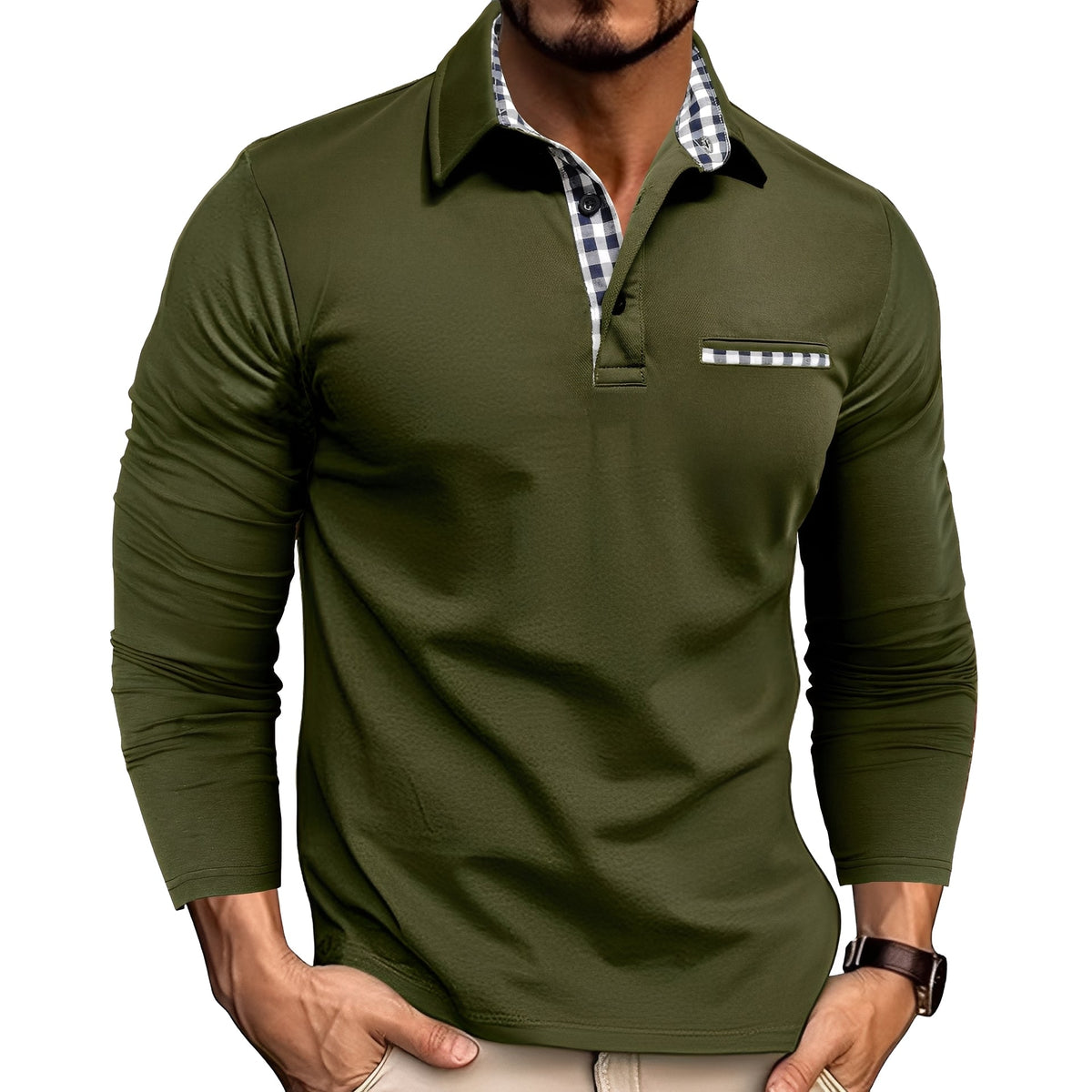 Rupert - Elegantes Langarm-Herrenpolo
