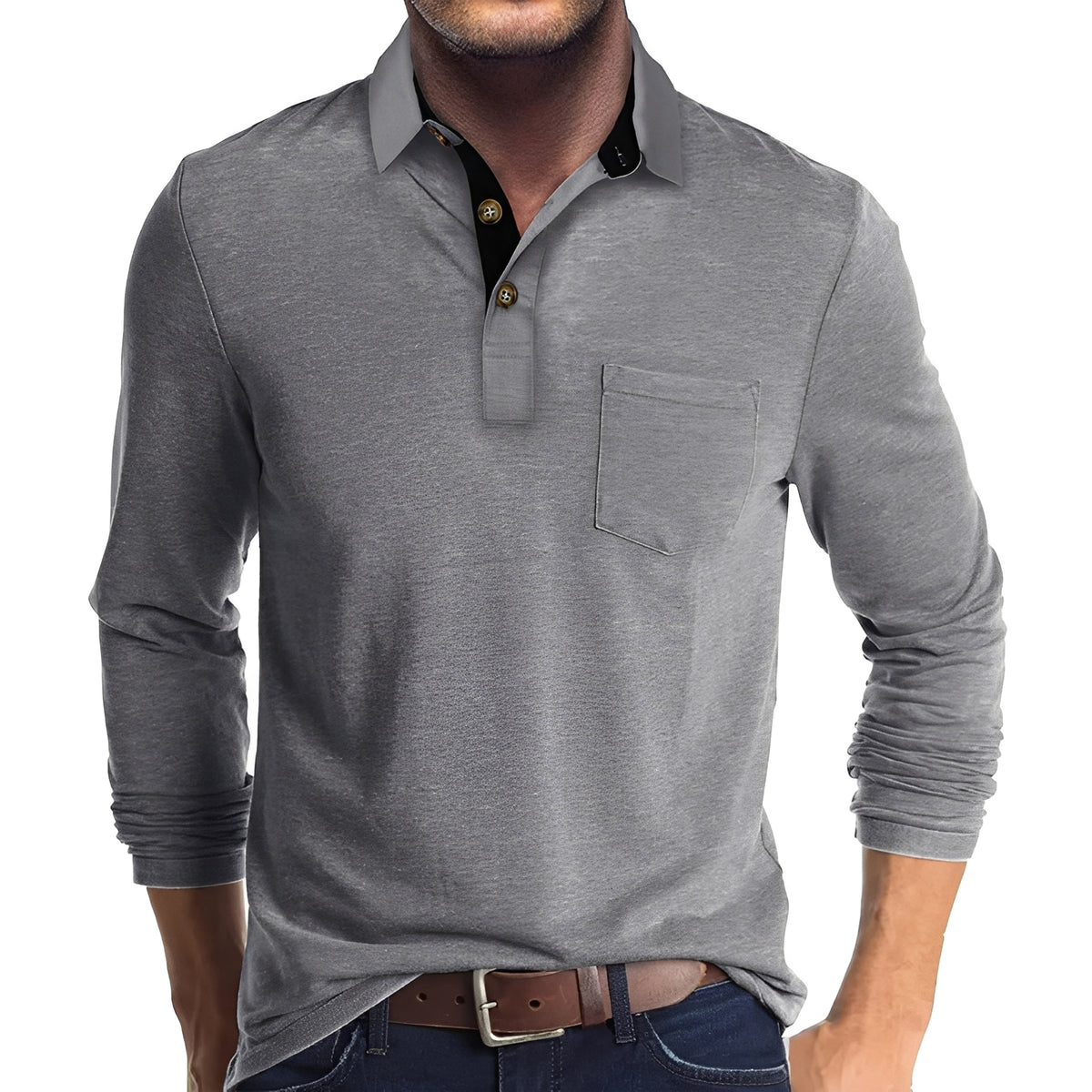 Marty - Lässiges Langarm-Poloshirt für Herren
