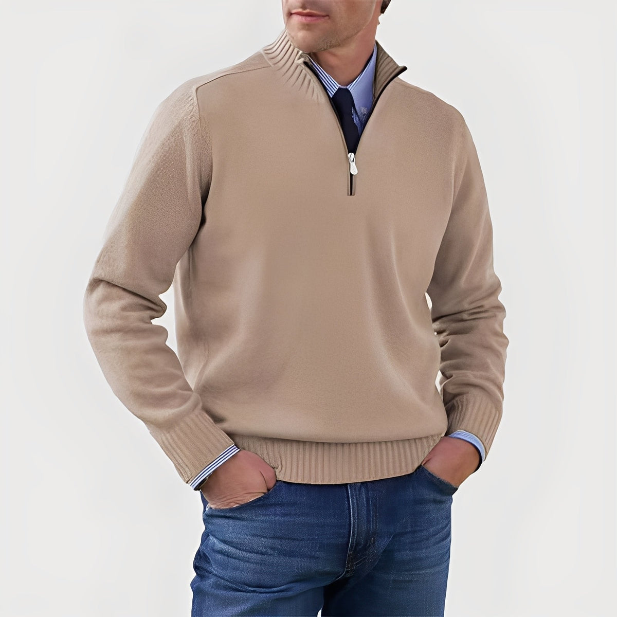 Nolan - Bequemer Pullover mit halbem Reißverschluss