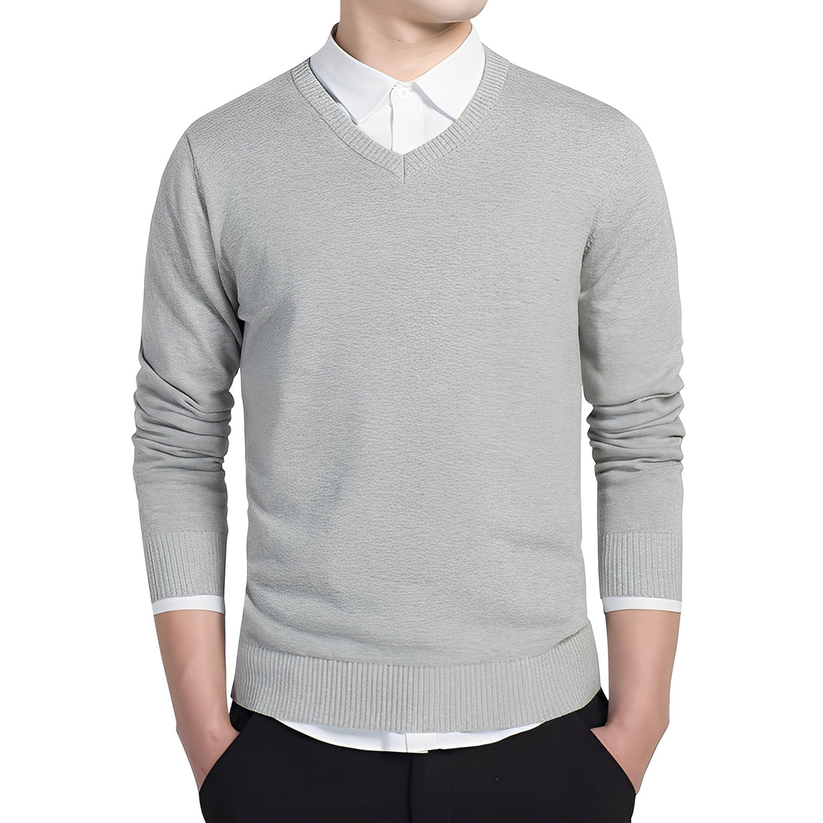 Tom - Bequemer V-Ausschnitt-Pullover