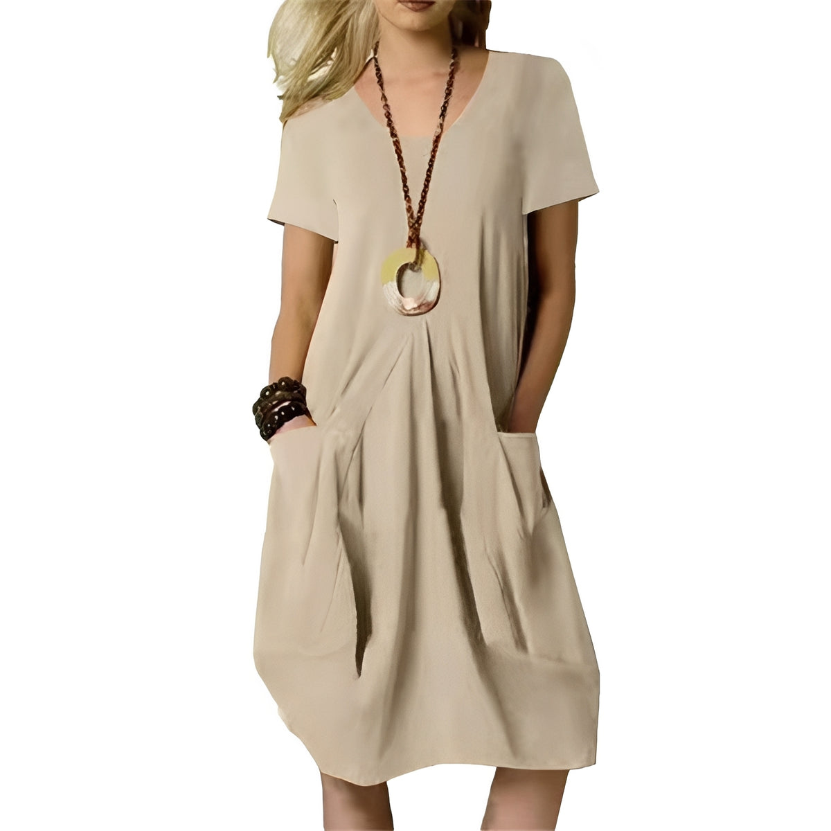 Sabrina - Stilvolles, locker sitzendes Kleid mit Rundhalsausschnitt für Damen