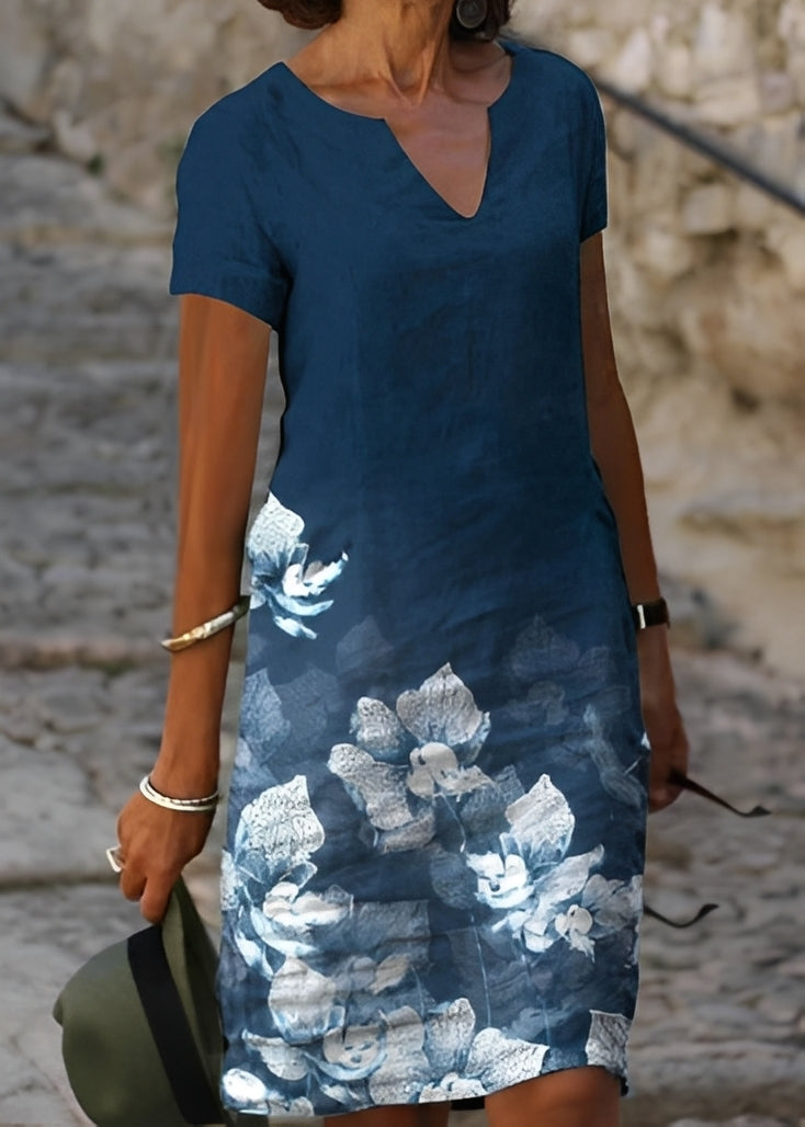 Kristina - Elegantes, blumiges Kurzarmkleid für Damen