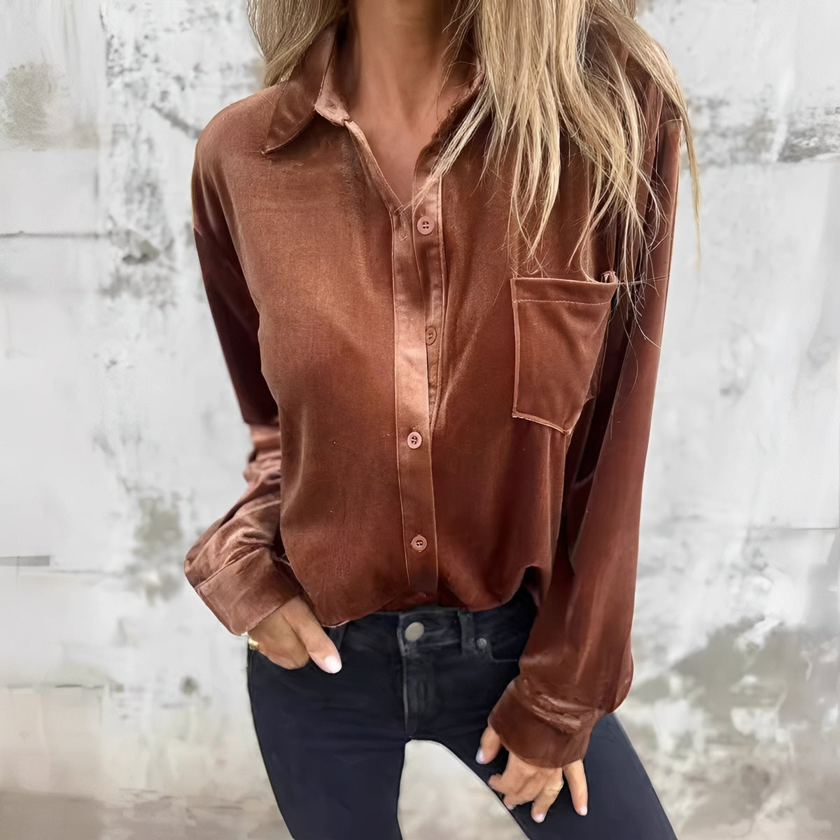 Jessie - Bluse mit langen Ärmeln und Knöpfen