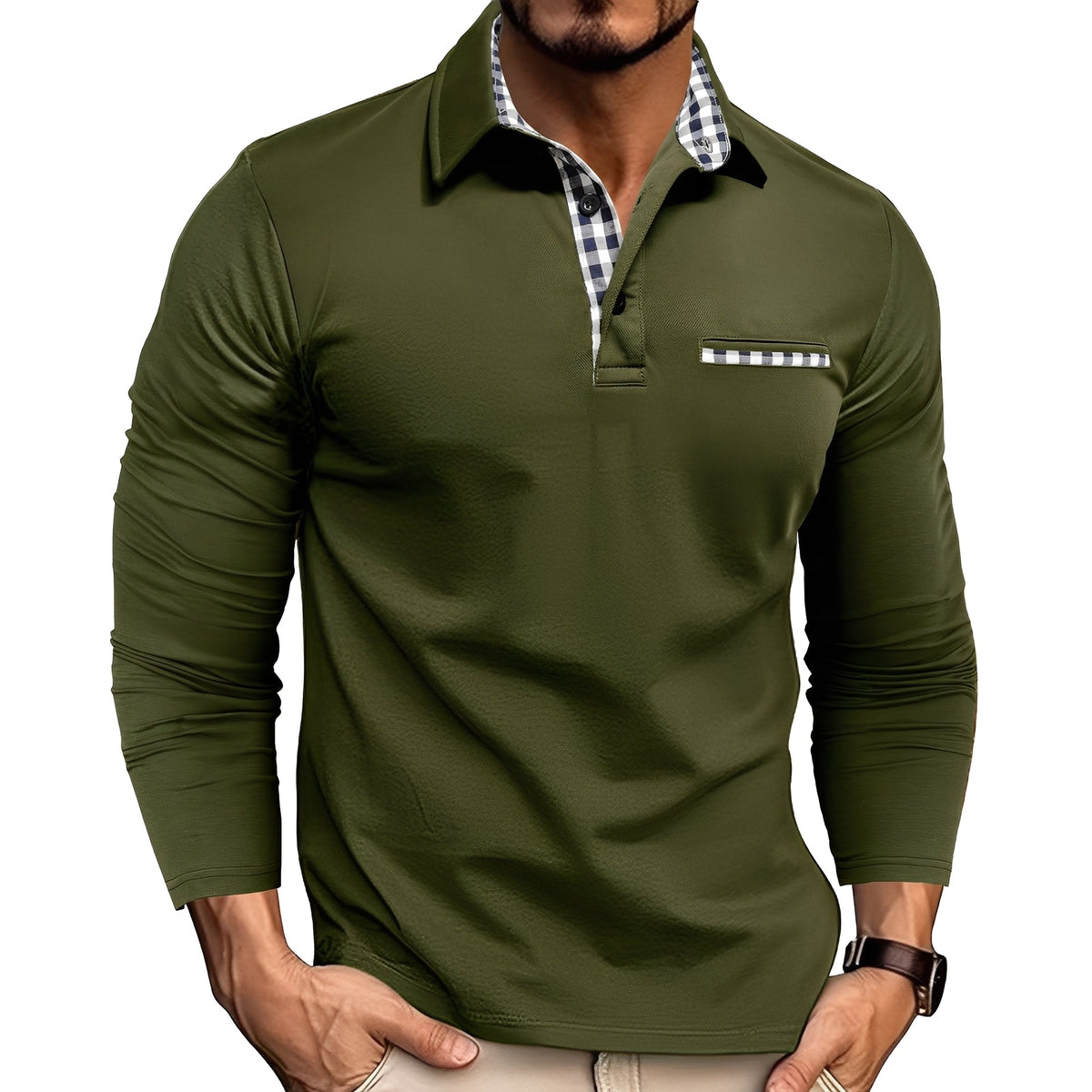 Charel - Lässiges Langarm-Polohemd für Herren