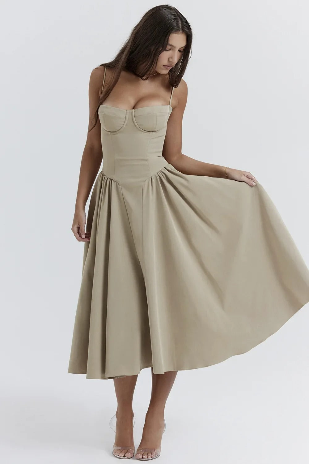 Cheri - Midikleid mit Trägern und freiem Rücken