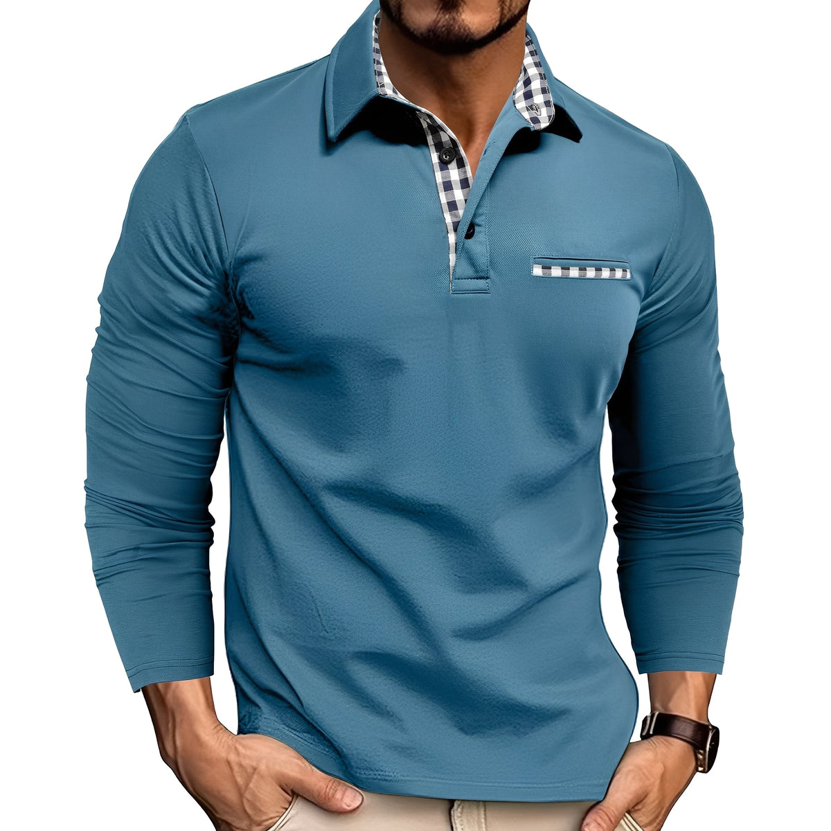 Charel - Lässiges Langarm-Polohemd für Herren