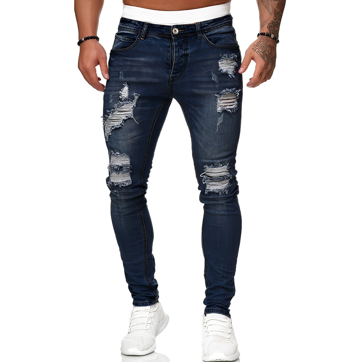 Annie - Herren-Skinny-Jeans mit modischen Rissen