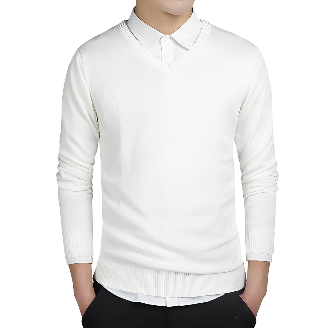 Tom - Bequemer V-Ausschnitt-Pullover