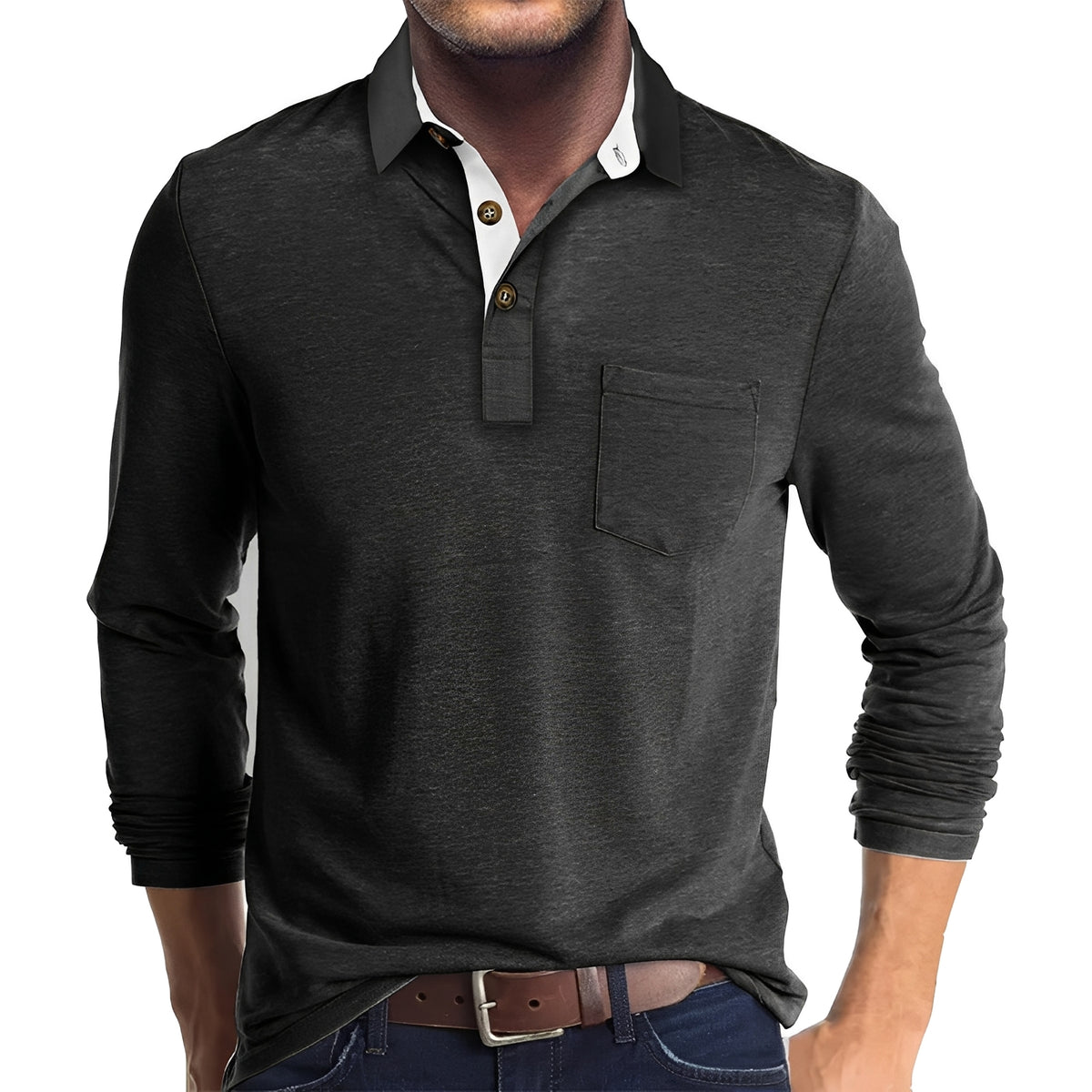 Marty - Lässiges Langarm-Poloshirt für Herren