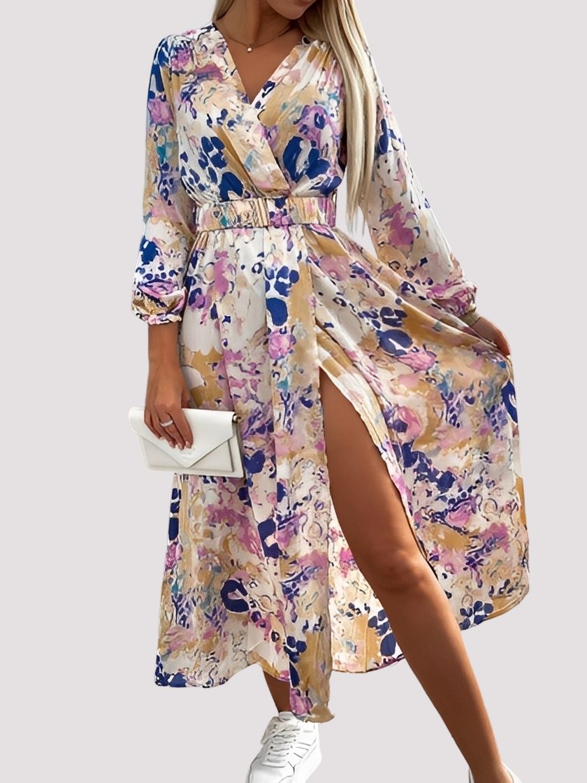 Alina - Stilvolles Bohemian-Kleid mit hohem Schlitz für Damen