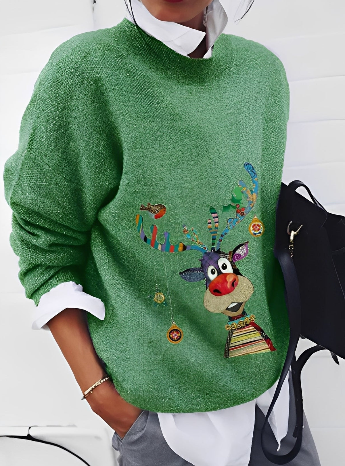 Milly - Damenpullover im modernen, lockeren Schnitt mit Muster