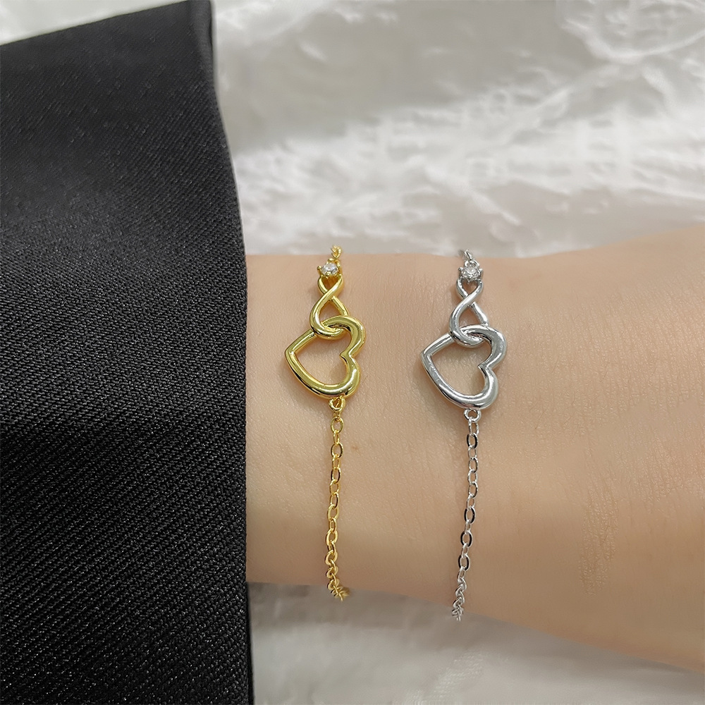 Unendliches Herzarmband - Feines CZ-Armband