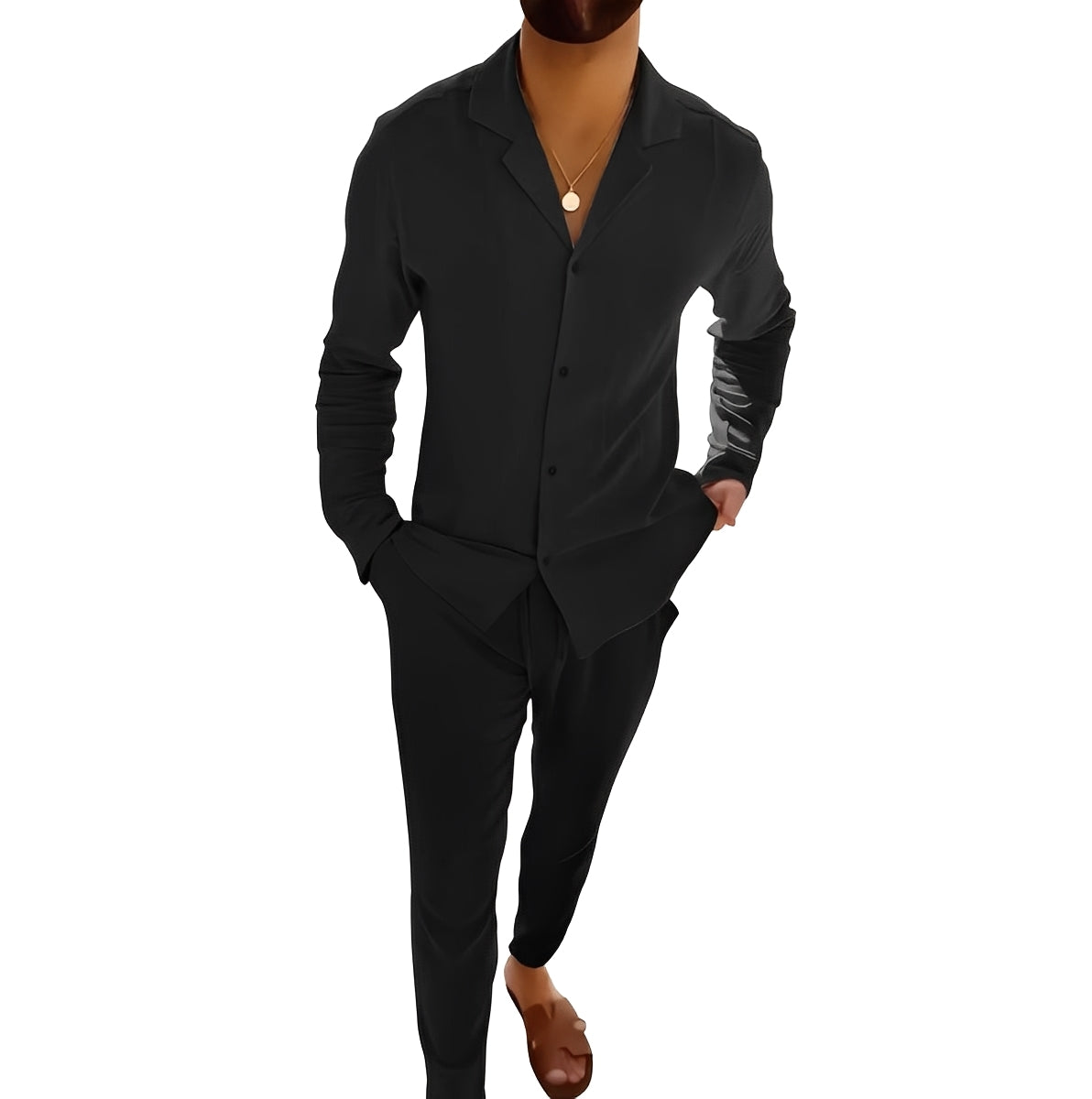 Hadrien - Set aus Langarmhemd und Hose für Herren