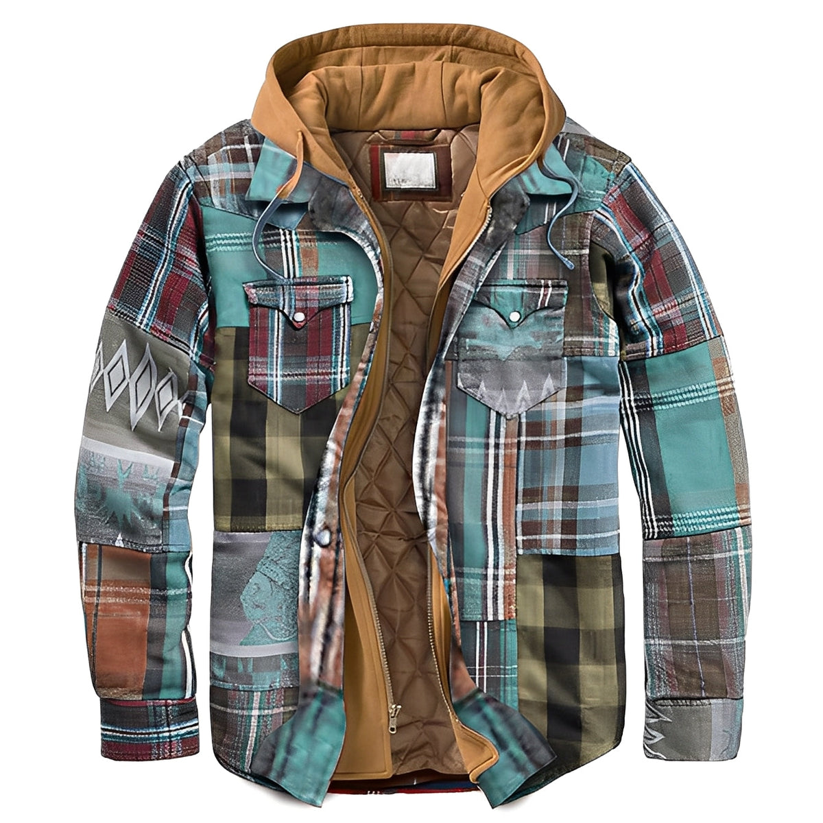 Flynn - klassische karierte Jacke mit Kapuze