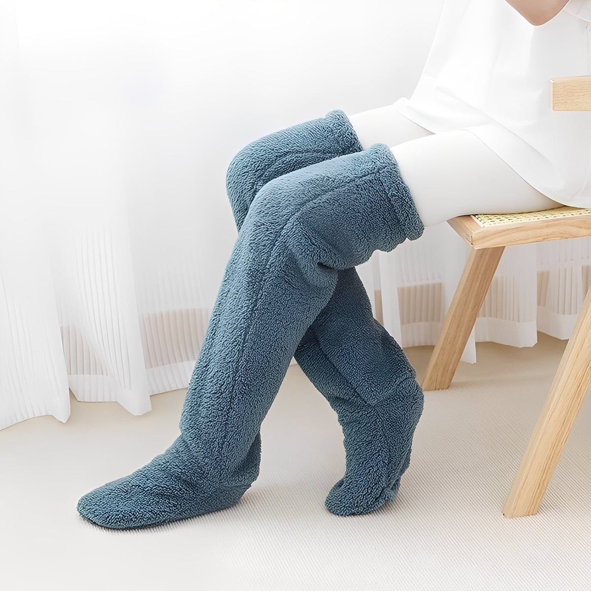 Camellia - Warme Damensocken über das Knie für den Winter