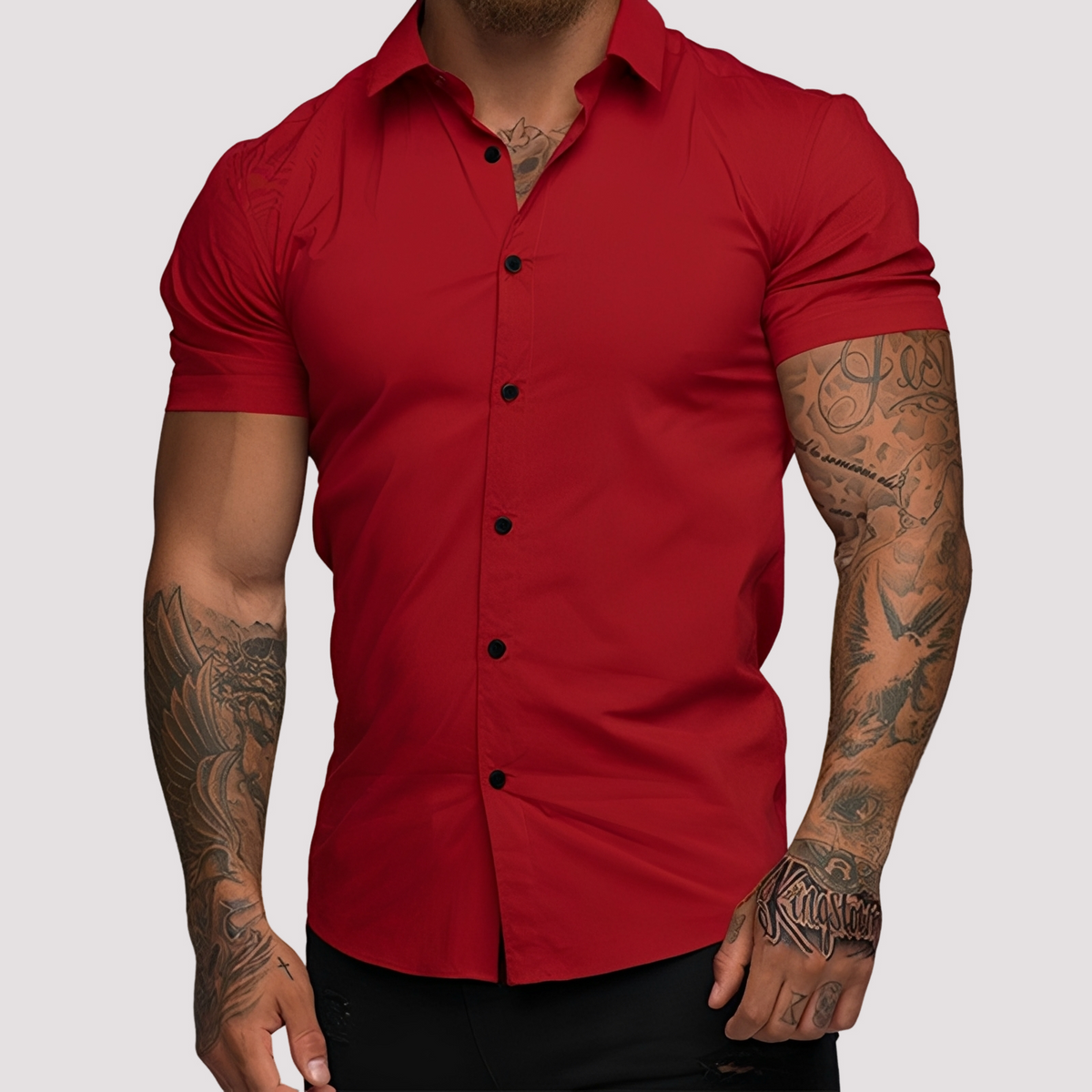Oscar - Slim-Fit Kurzarm-Herrenhemd