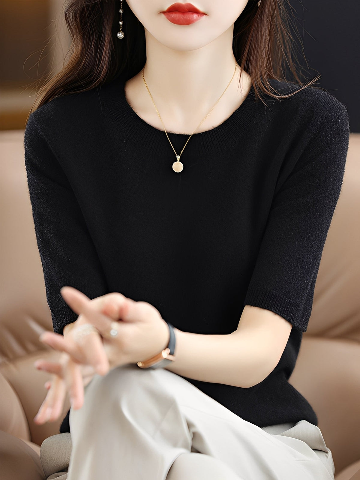 Blandine - Kurzarm-Pullover für Damen