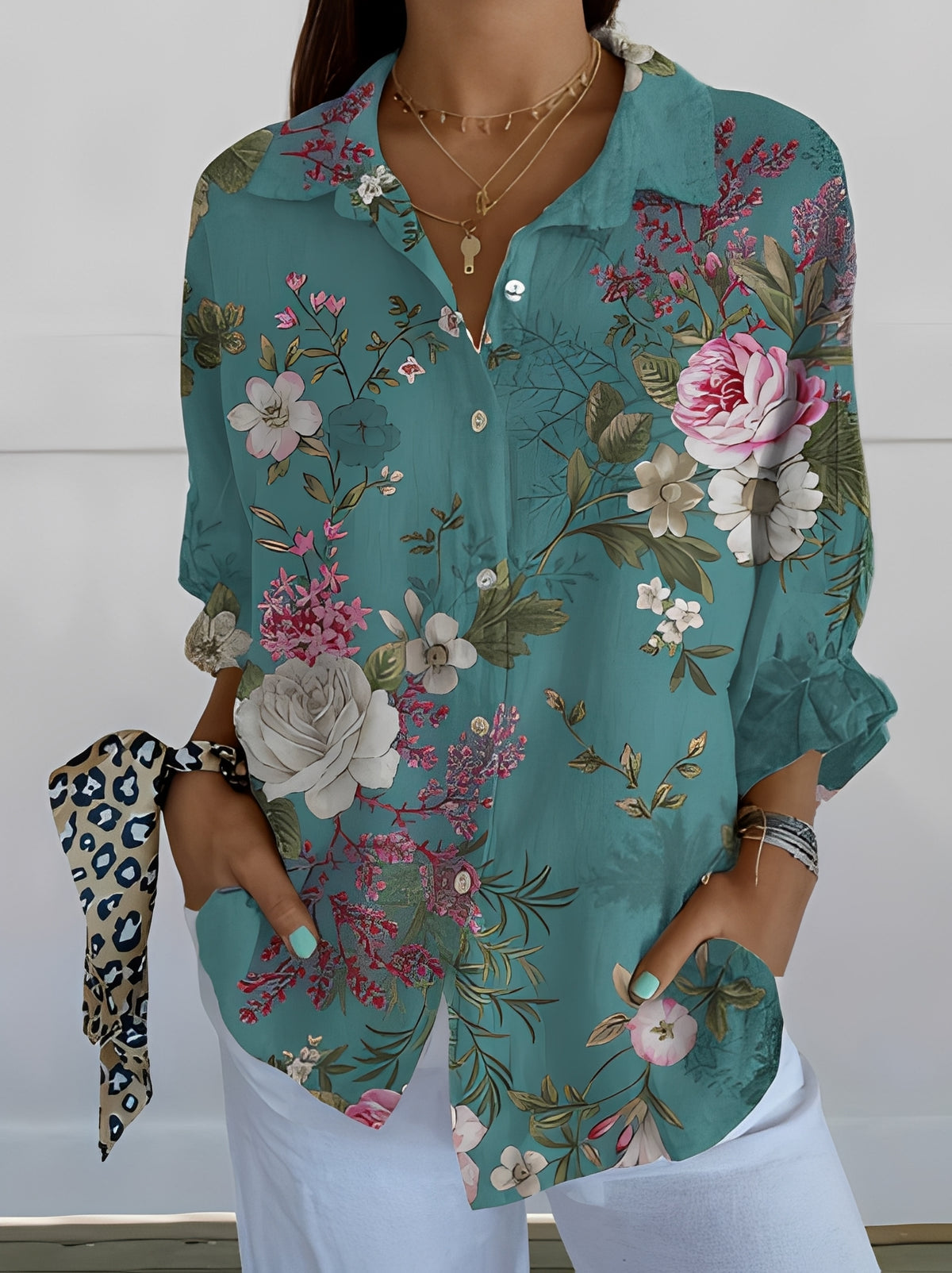 Jessica - Stilvolle Bluse mit Blumenmuster für Damen