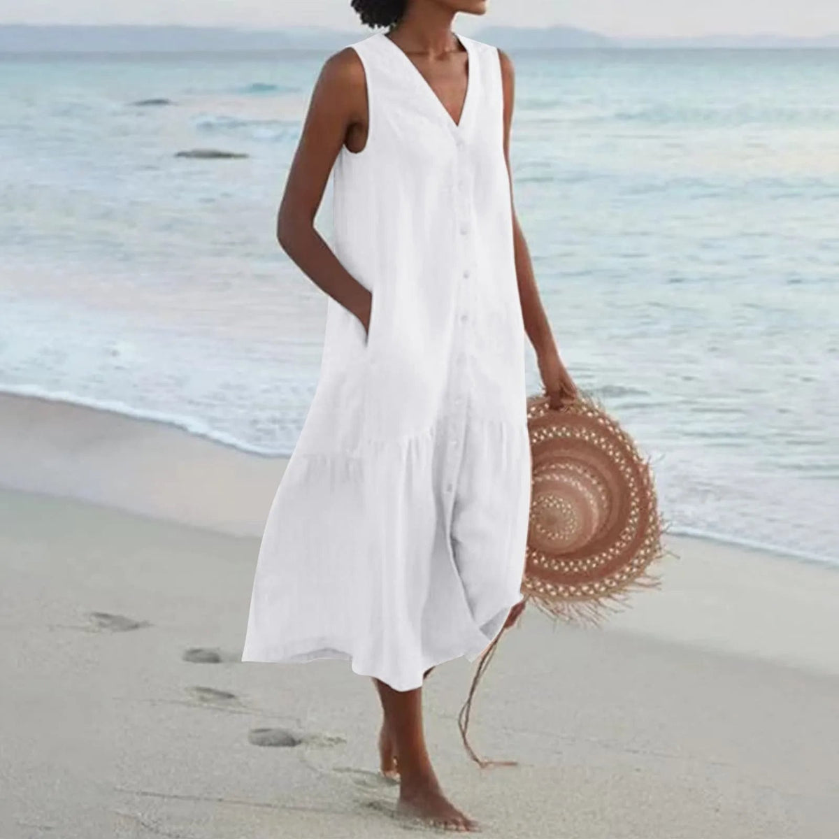 Lena - Premium-Kleid mit V-Ausschnitt