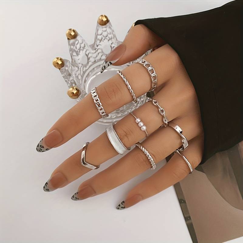 10 Stück modische Ringe - Mix & Match Ringe