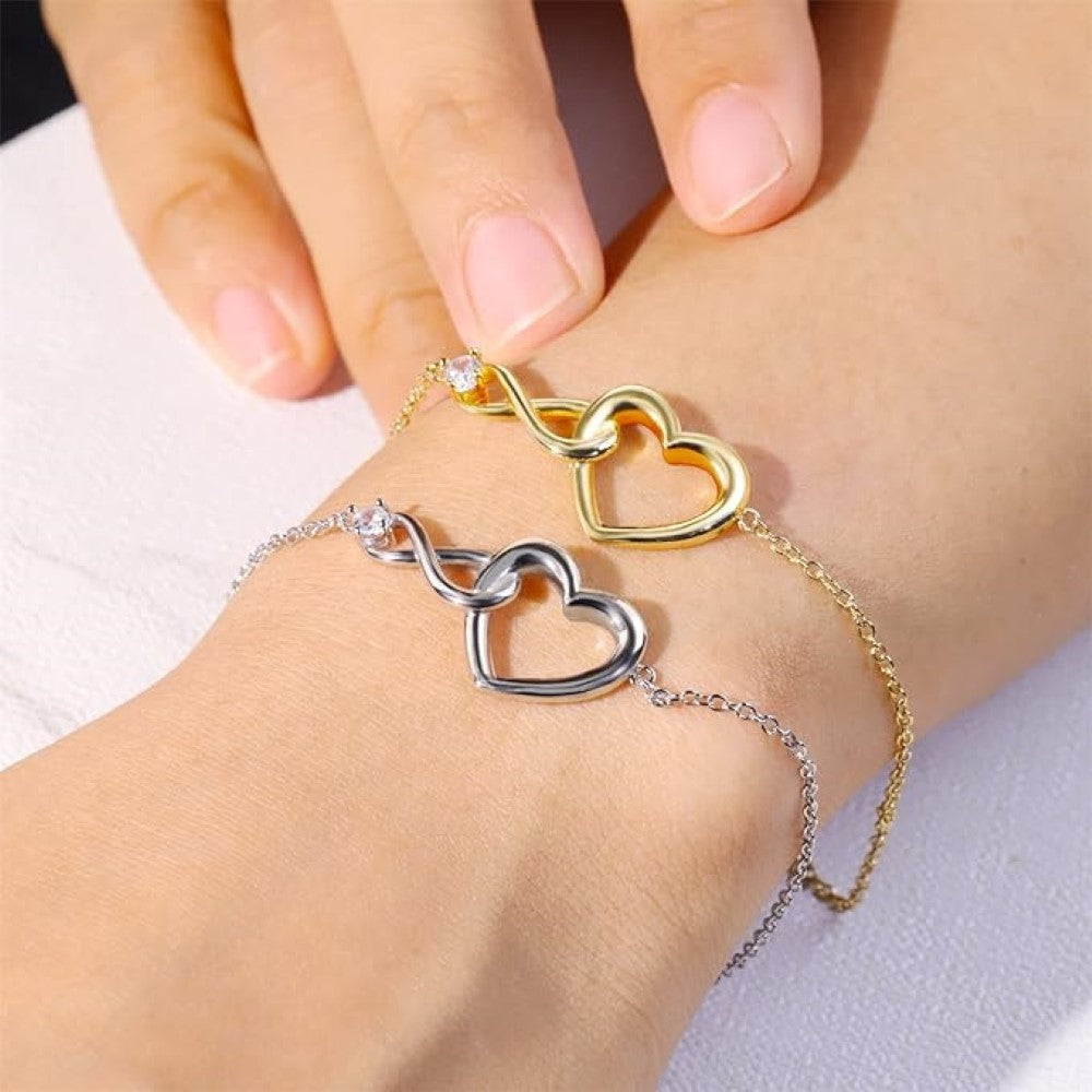 Unendliches Herzarmband - Feines CZ-Armband