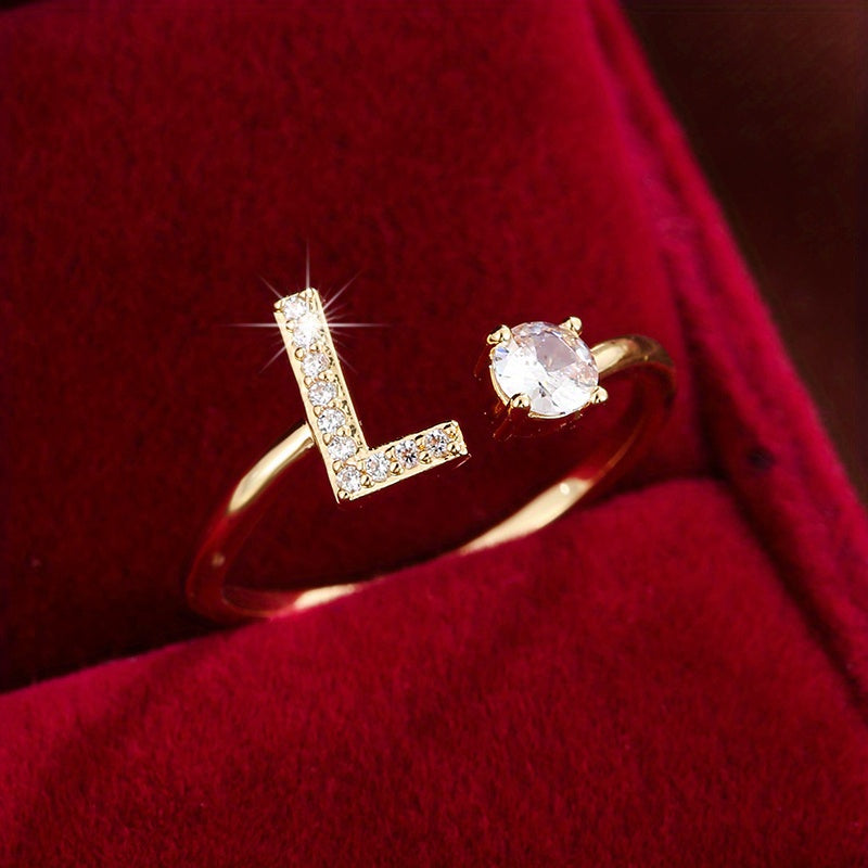 Nova – Stilvoller offener Ring mit Initiale