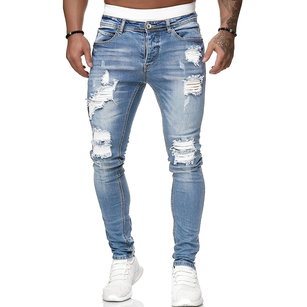 Annie - Herren-Skinny-Jeans mit modischen Rissen