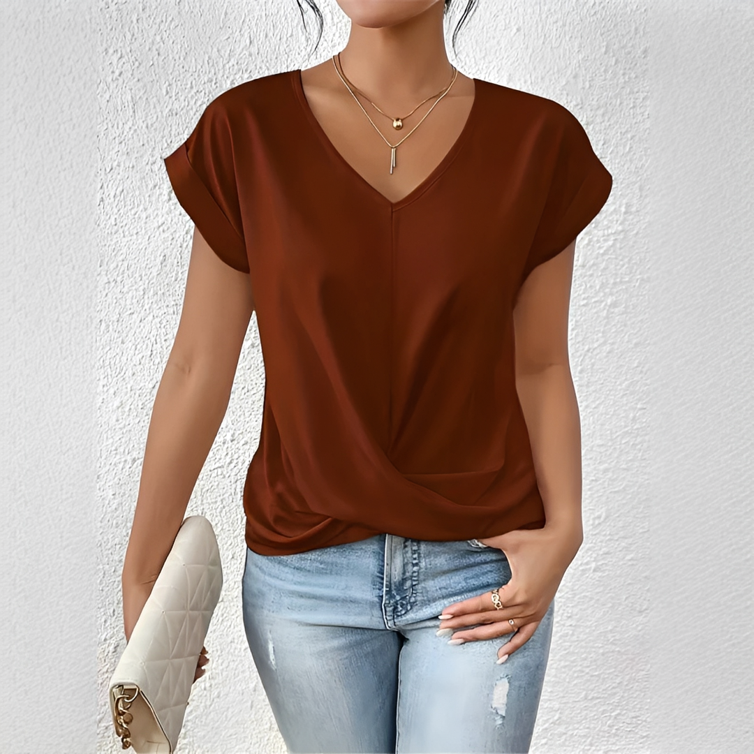 Velanie - Weites Shirt mit V-Ausschnitt