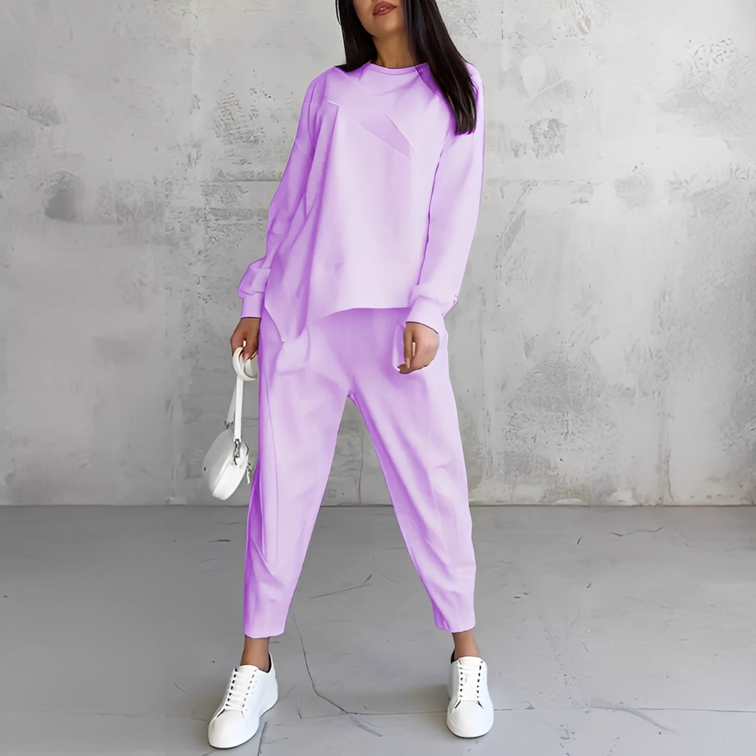 Mélisande - Damen-Set aus Pullover mit Rundhals und Hose