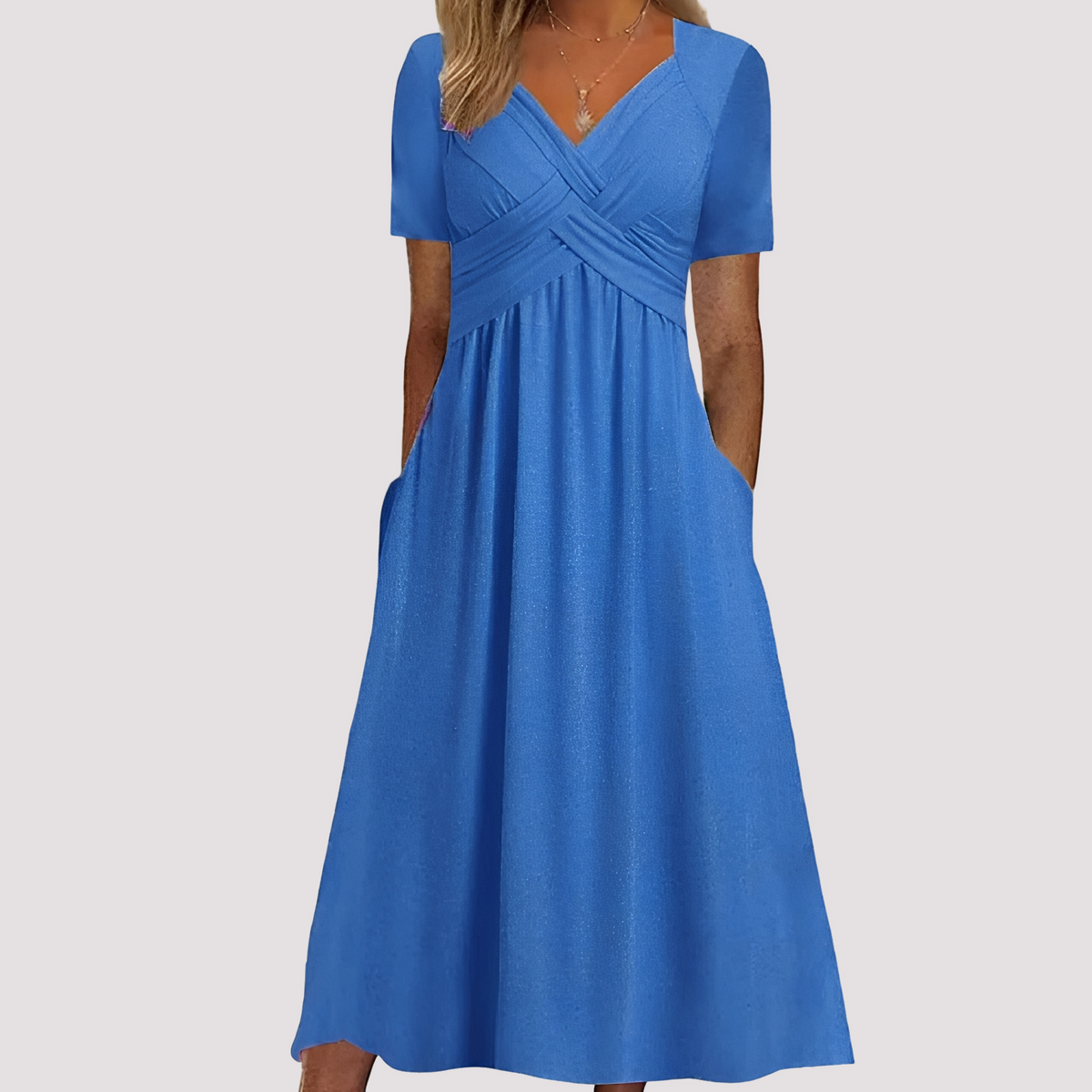Gabriella - Stilvolles Midikleid mit V-Ausschnitt für Damen