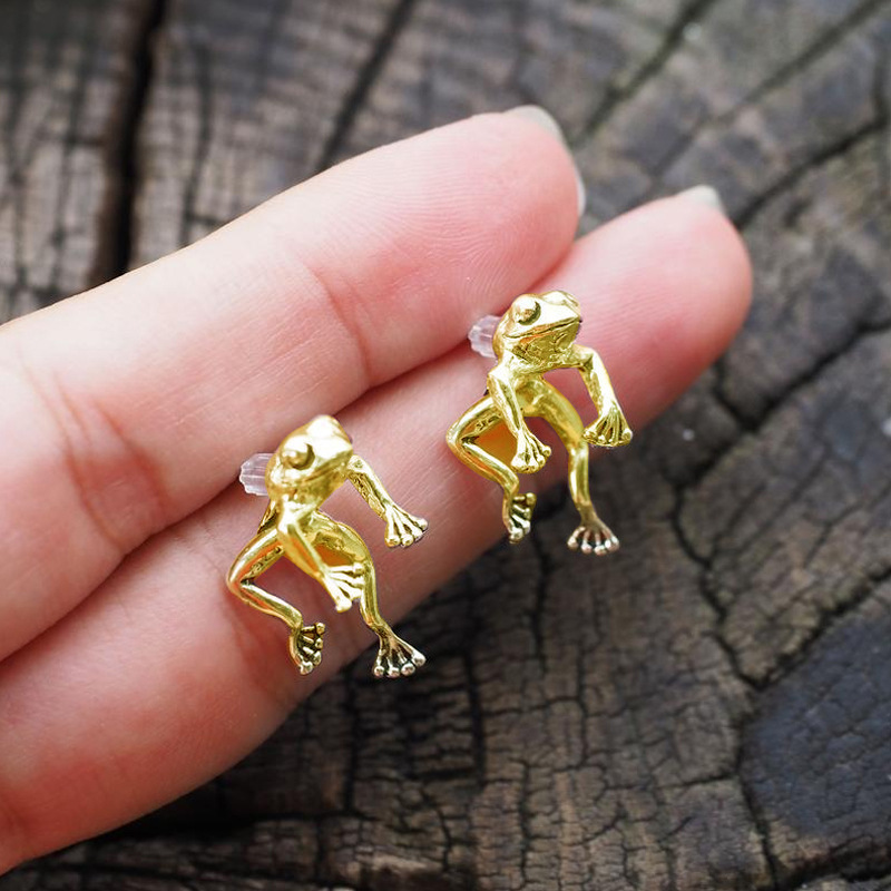 Bezaubernder Schwimmender Frosch - Mini-Frosch-Ohrringe