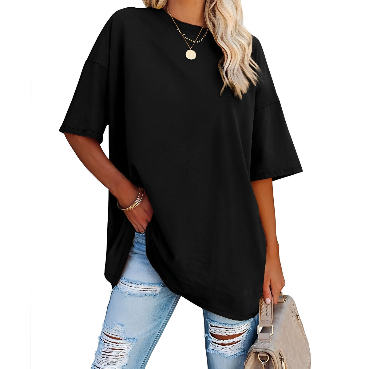 Alice - Weit geschnittenes T-Shirt mit breiten Schultern