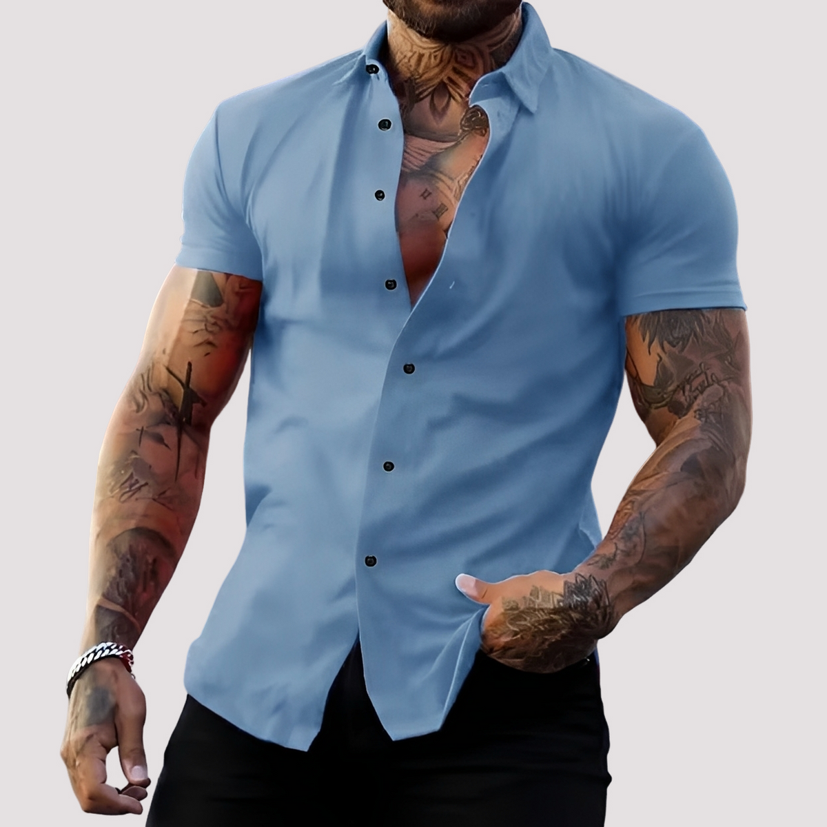 Oscar - Slim-Fit Kurzarm-Herrenhemd