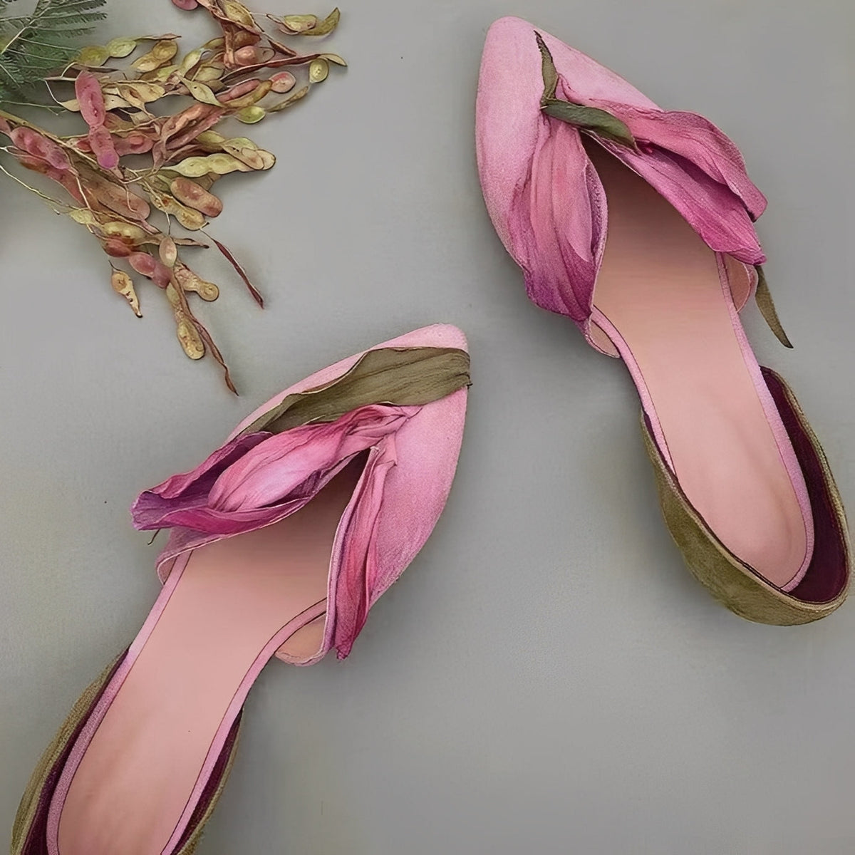 Jennifer - Schicke flache Damenschuhe mit Blumenmuster