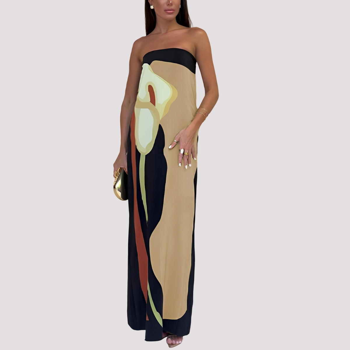 Samara - Elegantes Maxikleid ohne Schultern