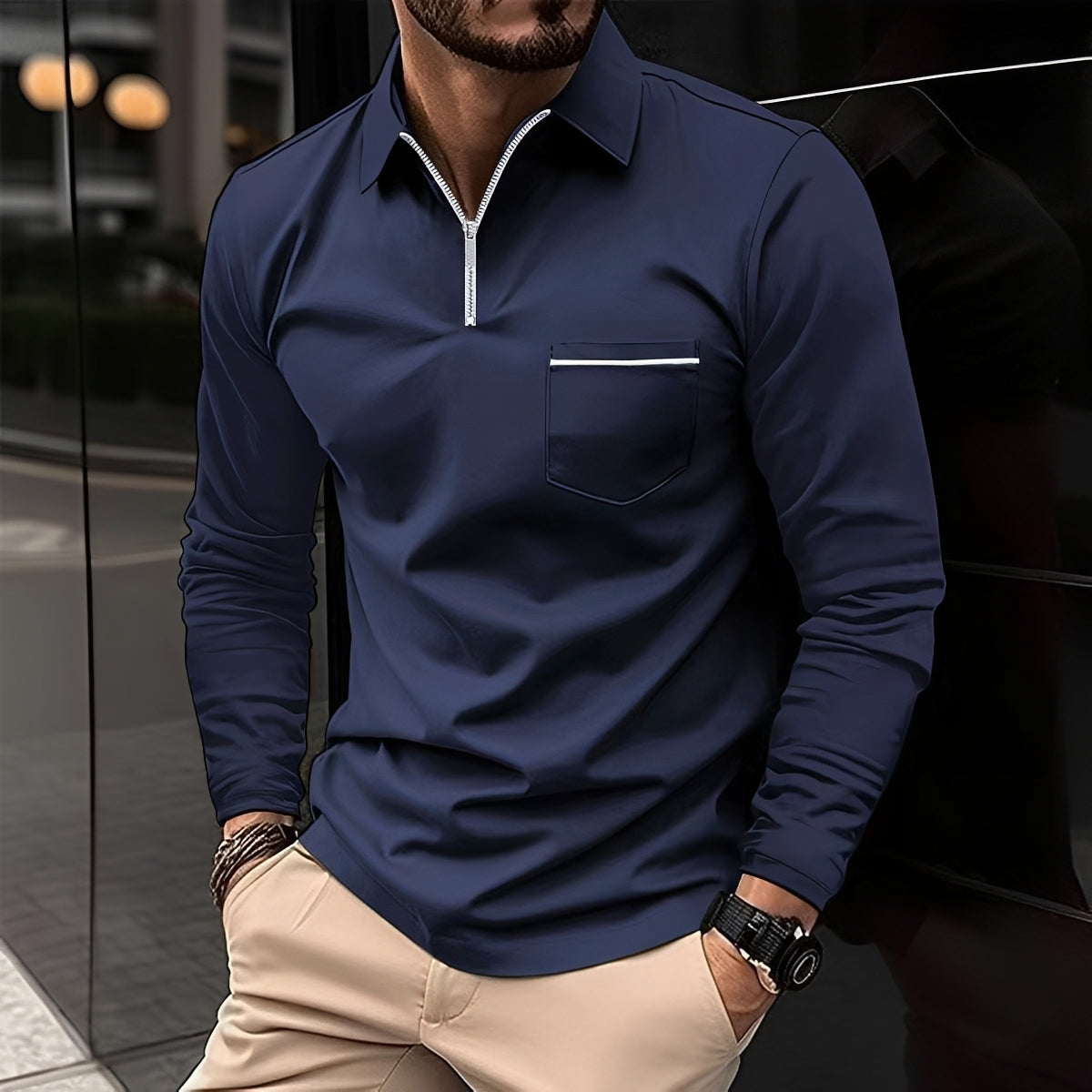 Jackson - Langarm-Poloshirt für Herren - Alltagsgebrauch