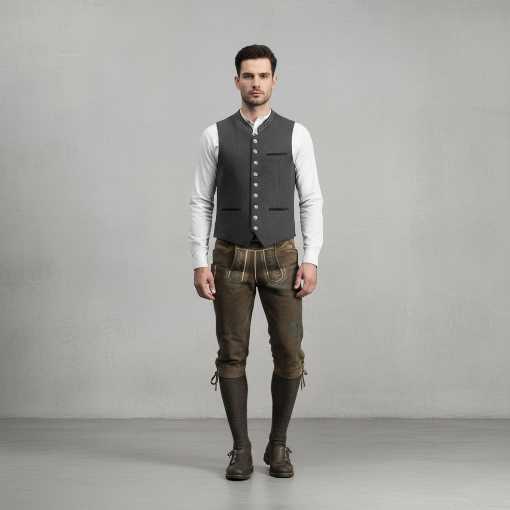 Olaf - Traditionelle Herrenweste Grau Klassisch Elegant