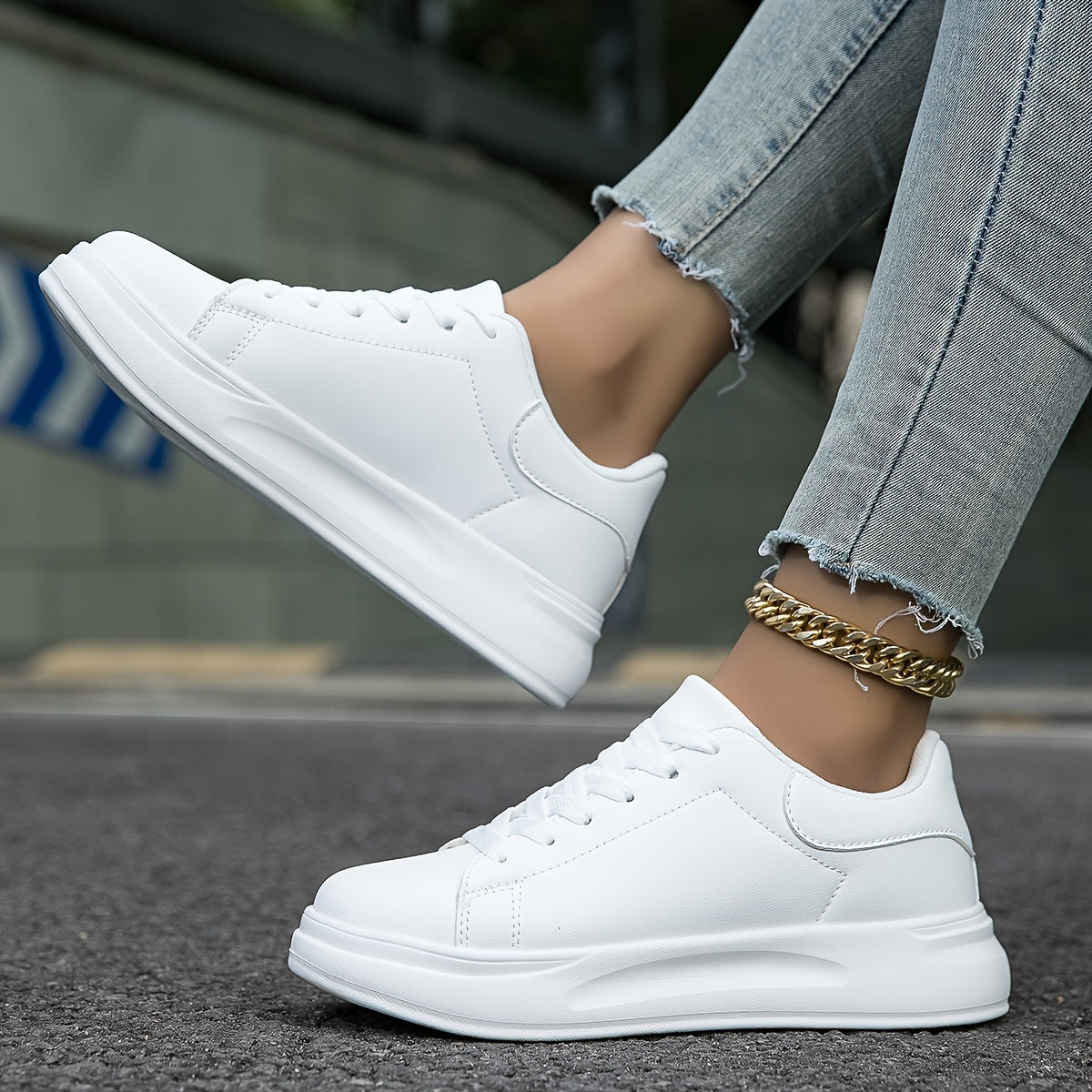 Layla - Weiße Alltagsschuhe für Damen