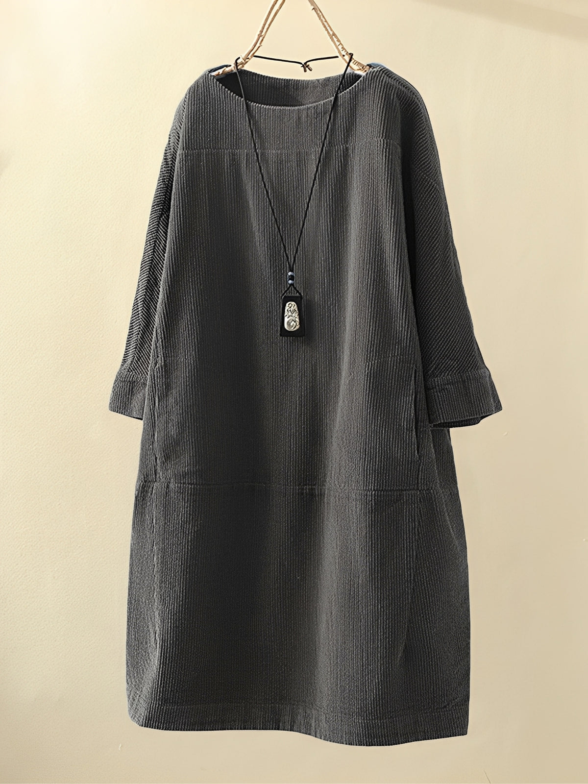 Ellen - Lockeres A-Linien-Kleid aus Cord für Damen