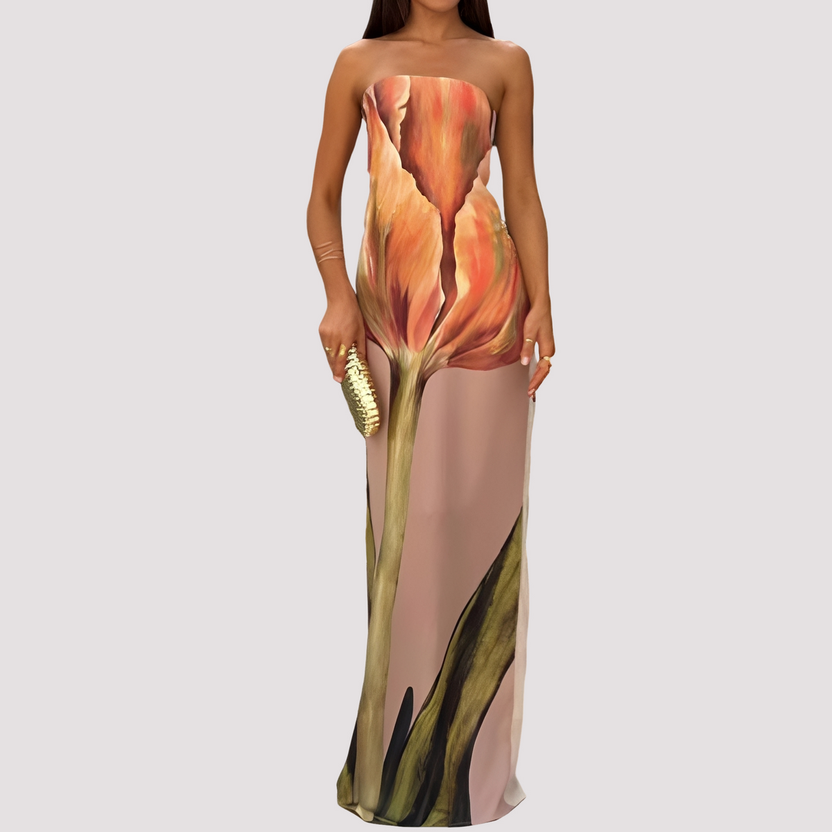 Samara - Elegantes Maxikleid ohne Schultern