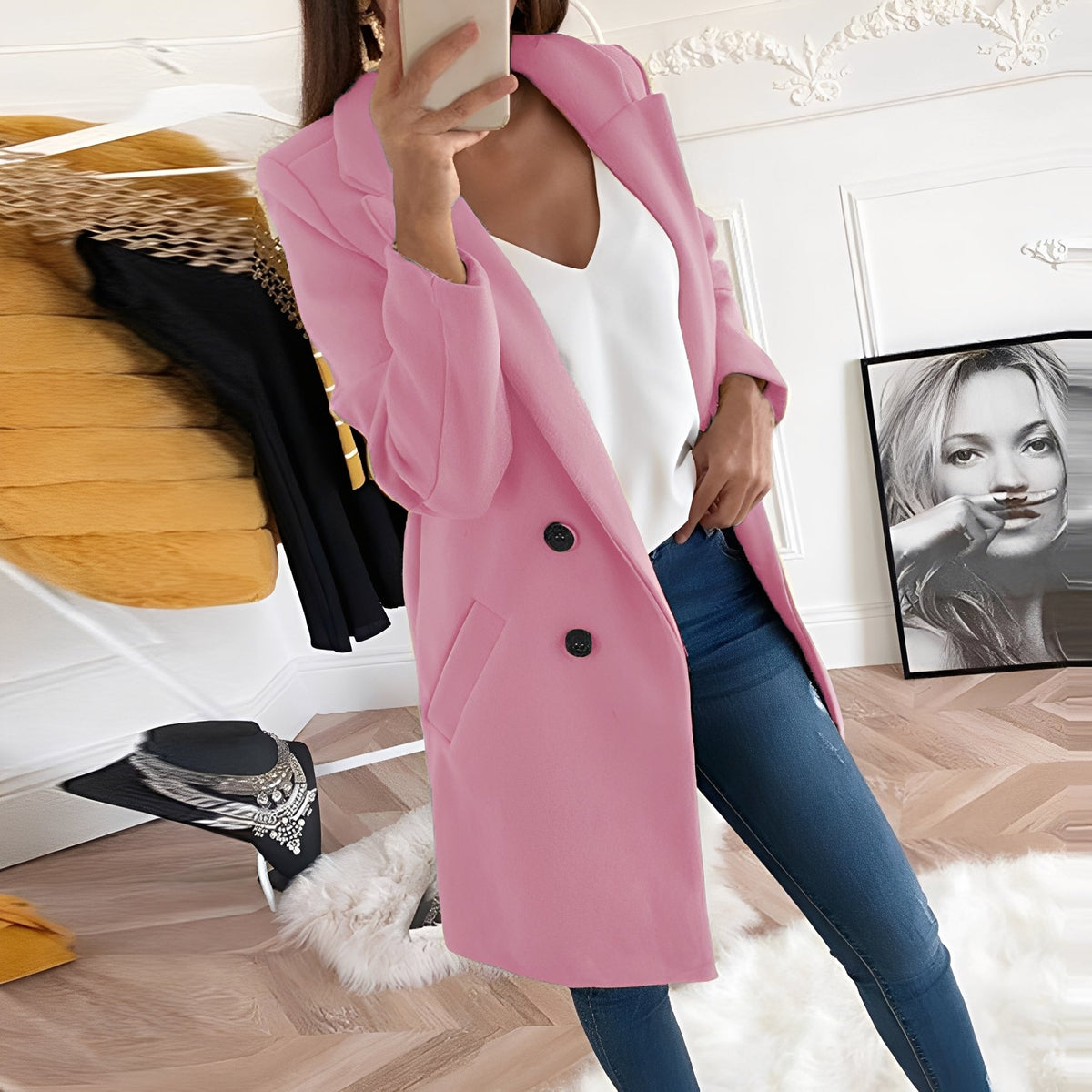 Chantal - Eleganter langer Wintermantel Damen