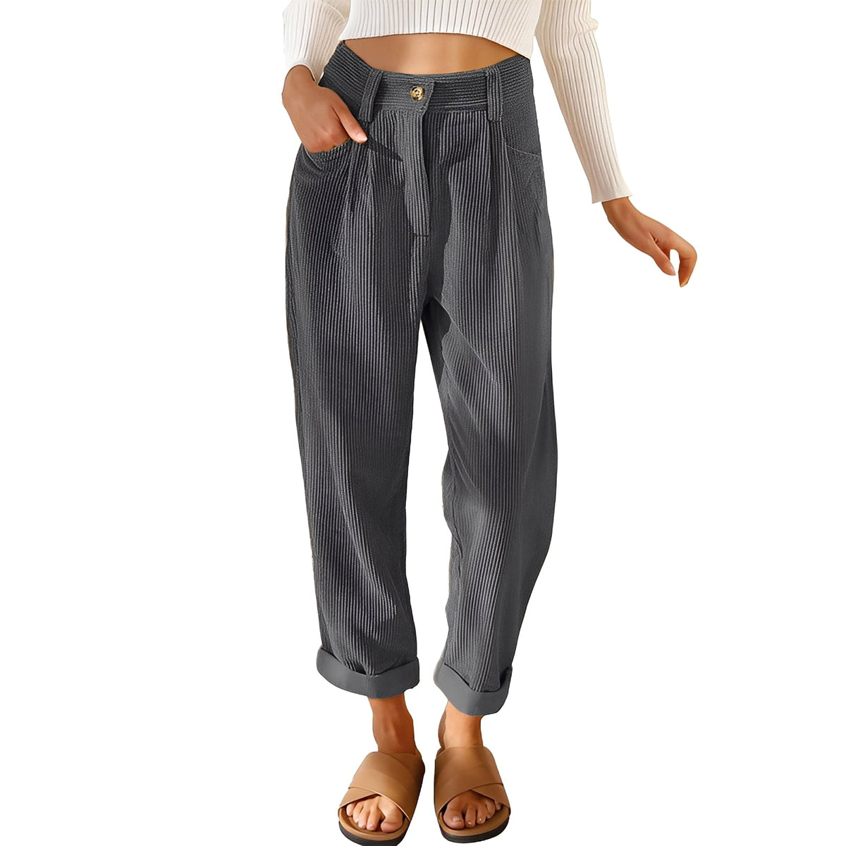 Hannah - Angenehme Damen-Cordhose mit hoher Taille