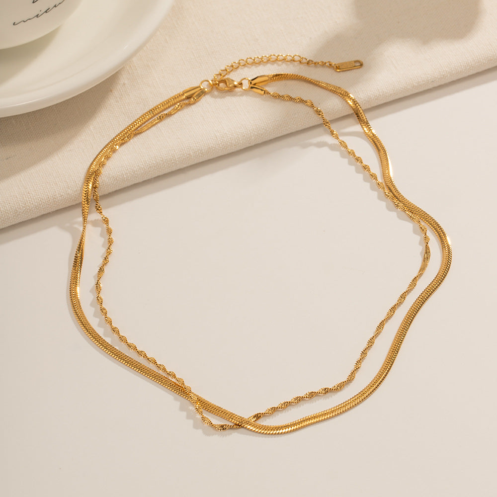 Doppelt gedrehte Kette - Schichten in Gold