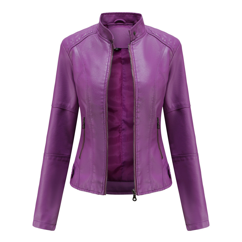 Claudia – Bikerjacke mit Stehkragen