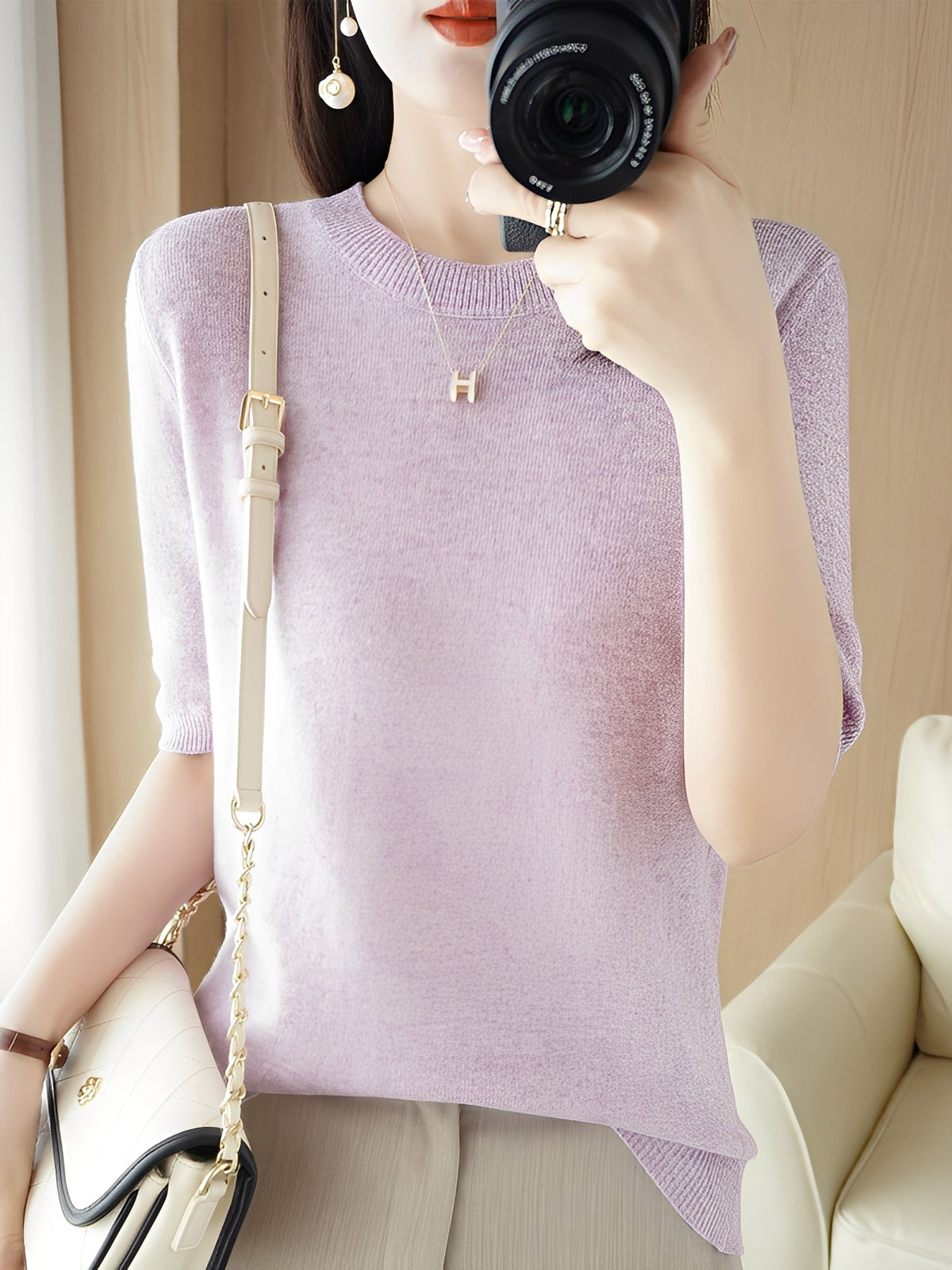 Blandine - Kurzarm-Pullover für Damen