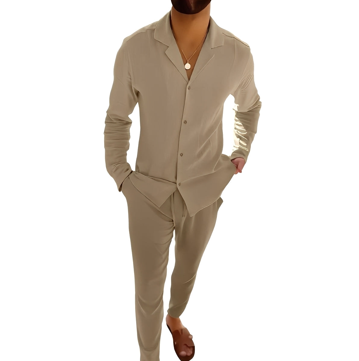 Hadrien - Set aus Langarmhemd und Hose für Herren