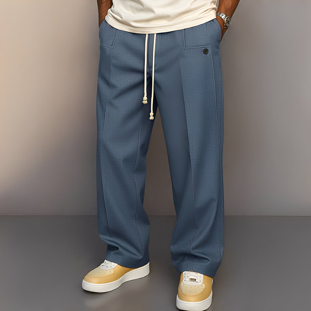 Henri - Weite Herrenhose mit Kordelzug