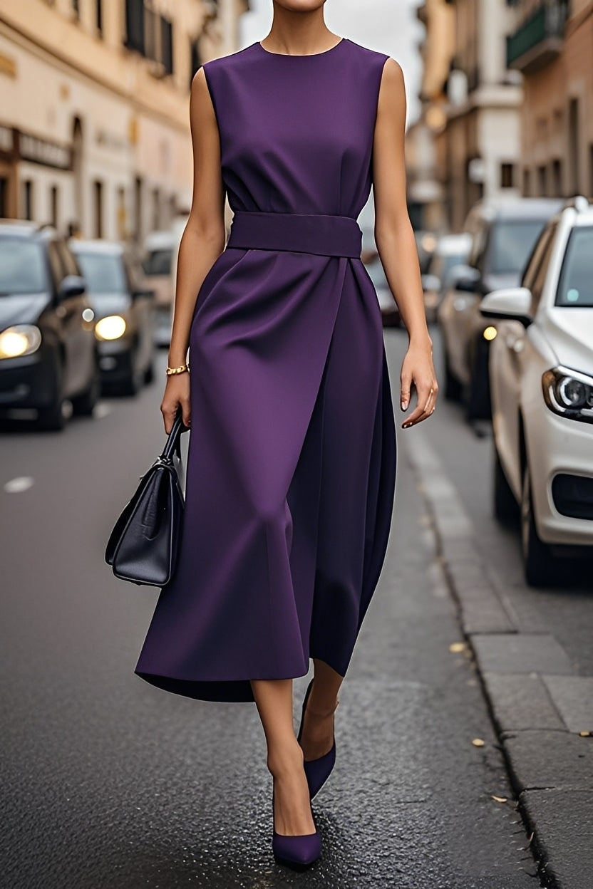 Karly - Ärmelloses Midikleid mit Taillengürtel für Damen